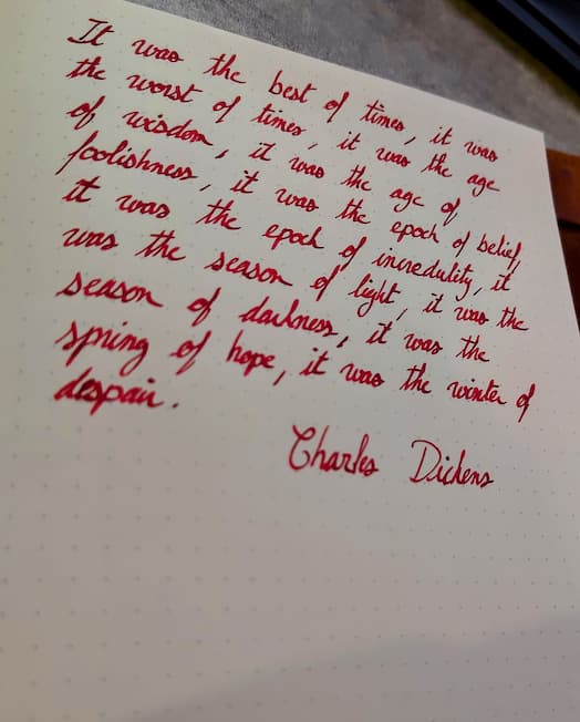 My handwriting with the Opus 88 Demonstrator